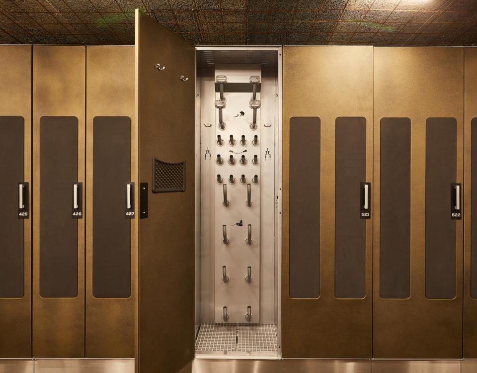 Lockers in the Ski Room