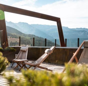 Panorama Terrace with Sun Loungers and Sky Pool