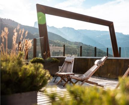 Panorama Terrace with Sun Loungers and Sky Pool