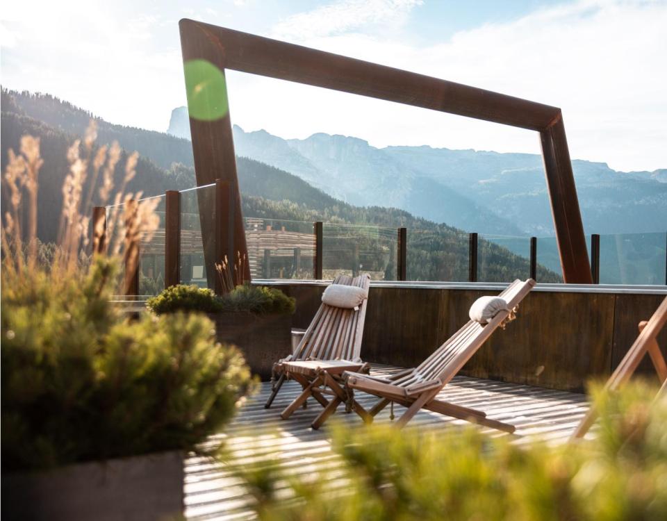 Panorama Terrace with Sun Loungers and Sky Pool