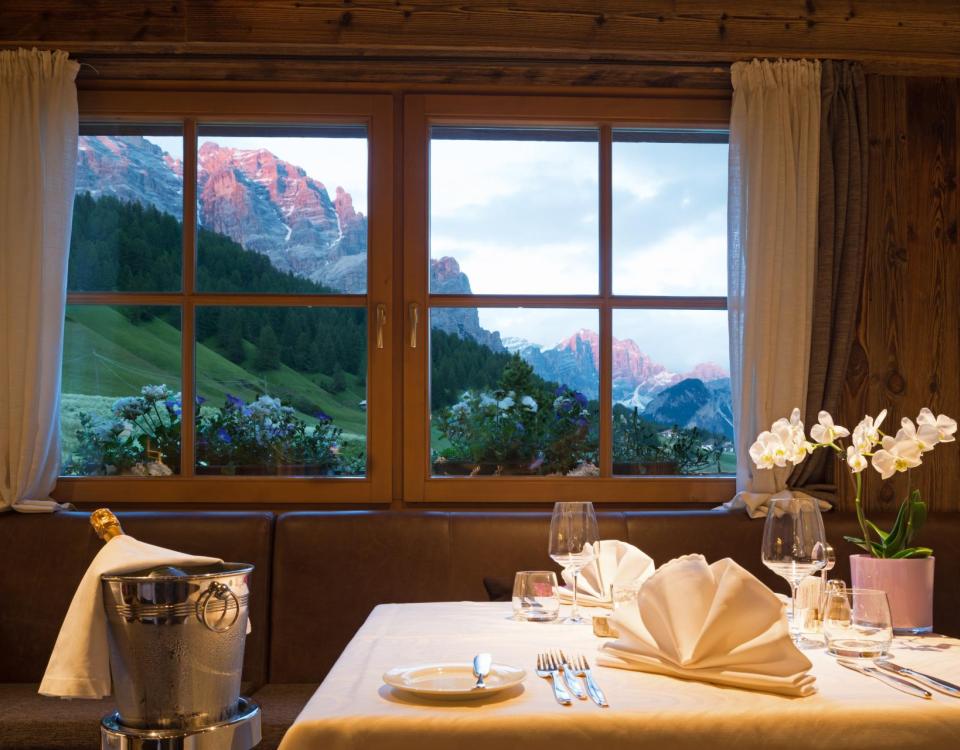 Tavolo per due con vista sulle Dolomiti