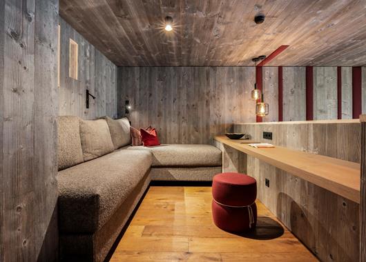 The living area of the new suite