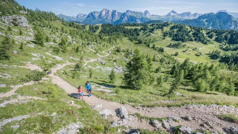 Wandern in den Dolomiten im Sommer