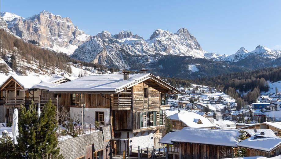 View from one of the chalets in winter