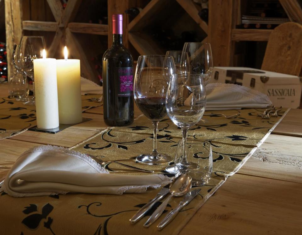 Set Table in the Wine Cellar