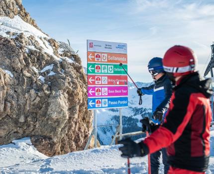 Skifahren an der Sellaronda