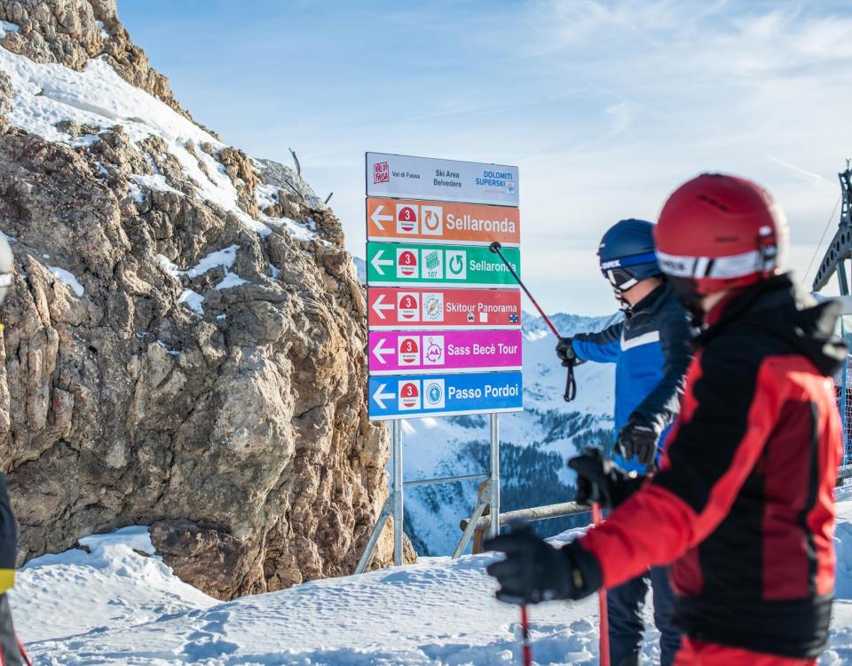 Skifahren an der Sellaronda