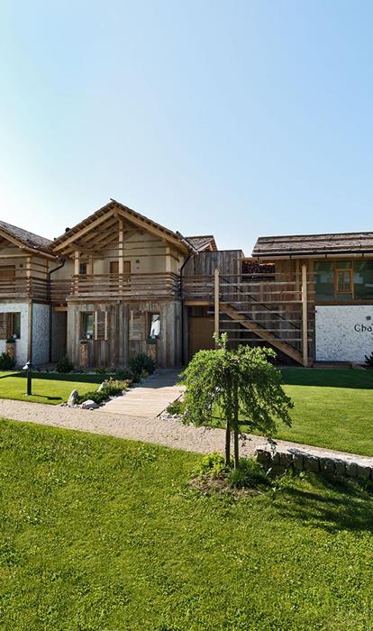 The outside of the Chalets in summer